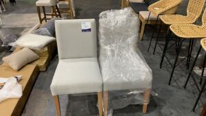 2x Andes Dining Chair Ella Natural White Wash Leg #223 - 2