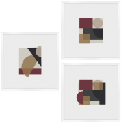 2x Juxtaposed Set of 3 Framed Prints 40x40cm Multi Coloured (D) #259
