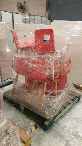 Pallet of Red Chairs
