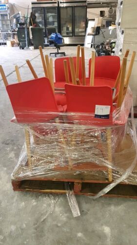 Pallet of Red Chairs
