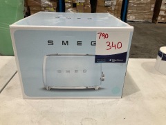 Smeg 50's Retro Style 4 Slot Wide Toaster - Pastel Blue TSF03PBAU - 2
