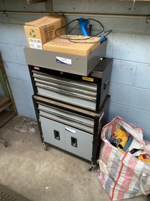 Stanley Mobile Tool Box, Steel Workbench, Hitachi Cut Off Saw & More