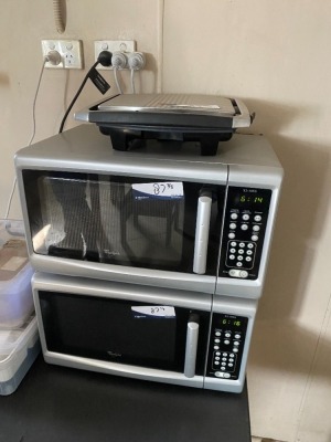 Domestic Refrigerator, 8 Ltr Urn, 2 x Microwave Ovens And A Sandwich Press