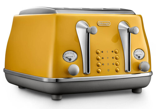 DeLonghi Icona Capitals 4 Slice Toaster Yellow CTOC4003Y
