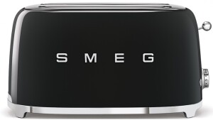 Smeg 50's Retro Style Longslot 4 Slice Toaster - Black TSF02BLAU