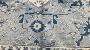 Wool and Silk Transitional Rug - Light Blue -3.11 x 2.48 m - 6