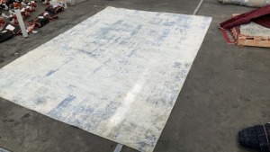 Abstract Hand Knotted Rug - Silver -3.49 x 2.52 m - 3