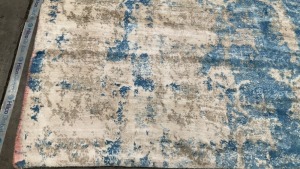 Abstract Hand Knotted Rug - LT.DRK Blue -3.47 x 2.47 m - 3