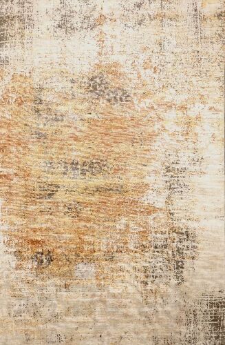Abstract Hand Knotted Rug - Rust -3.54 x 2.48 m