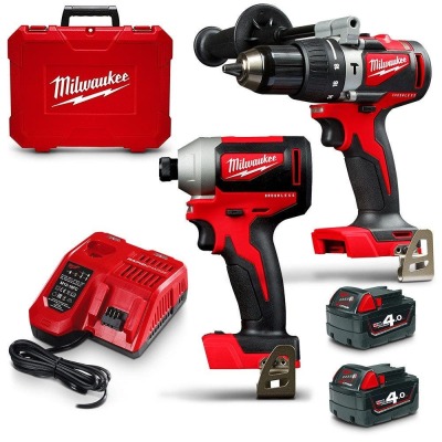 MILWAUKEE 18V BRUSHLESS 2 PIECE 2 X 4.0AH COMBO KIT M18BLPP2A2-402C (SKU..127972)