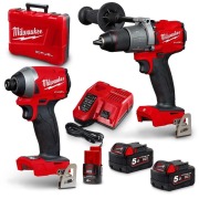 MILWAUKEE 18V Fuel 2 Piece 1 x 2.0AH/ 2 x 5.0AH Combo Kit M18FPP2A2502C (SKU..132616)