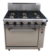WALDORF GAS 6 BURNER STOVE WITH OVEN, QUALITY SHOWROOM STOCK