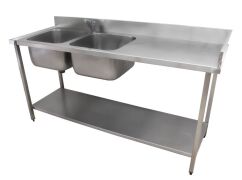 ***Reserve now Met***STAINLESS STEEL DOUBLE BOWL SINK - 3