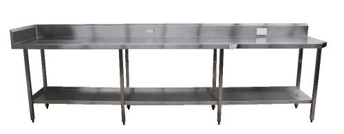 STAINLESS STEEL PREP BENCH Approx 3160mm (L) x 550m (W) x 860mm(H)