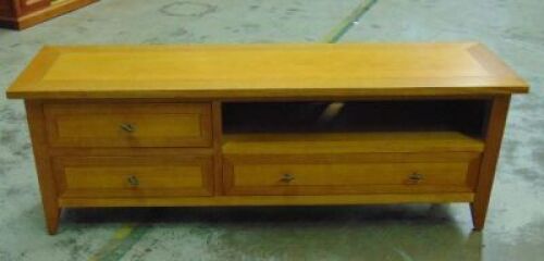 3 Drawer 1720 Entertainment unit - Dims 1720W x 480D x 600Hmm - Golden ( Teak ) finish