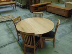 Round 4 Seater dining table - Dims 1350 x 1350 x 770H mm - Oak finish - 3