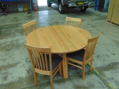 Round 4 Seater dining table - Dims 1350 x 1350 x 770H mm - Oak finish - 5