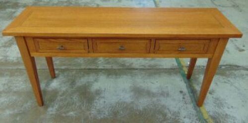 Riviera 3 Drawer Hall Table/Console Table - Dims 1650W x 450D x 800H mm