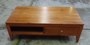 2 Drawer Timber coffee Table - Dims 1300W x 700D x 430H mm - 2