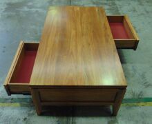 2 Drawer Timber coffee Table - Dims 1300W x 700D x 430H mm - 3