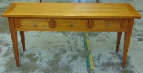 Riviera 3 Drawer Hall Table/Console Table - Dims 1650W x 450D x 800H mm