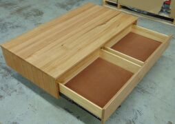 2 Drawer Timber coffee Table - Dims 1300W x 700D x 380H mm - 3