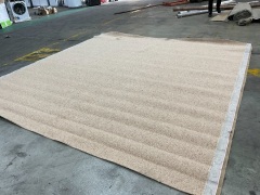 Peach Cream Colour Carpet 3.6m x 3.9m (Small Damage/Tear - Refer to photos) - 2