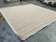 Peach Cream Colour Carpet 3.6m x 3.9m (Small Damage/Tear - Refer to photos) - 4