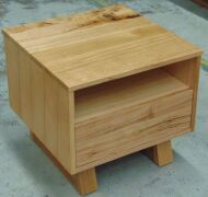 Single Drawer Bedside Table ( Oak Finish ) - Dims 550W x 550D x 500H mm - 2