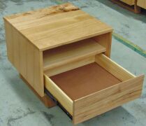 Single Drawer Bedside Table ( Oak Finish ) - Dims 550W x 550D x 500H mm - 3