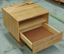 Single Drawer Bedside Table ( Oak Finish ) - Dims 550W x 550D x 500H mm - 4