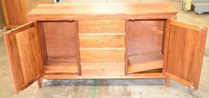 4 Drawer/2 Door Timber Buffet - Dims 1560W x 480D x 910H mm - 2