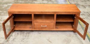 2 Door / 1 Drawer Timber Entertainment unit - Dims 1600W x 480D x 570H mm - 3