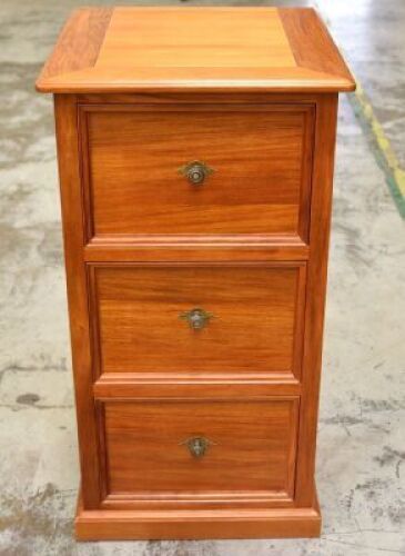 3 Drawer Timber Filing Cabinet - Dimensions 570W x 600D x 1070H mm