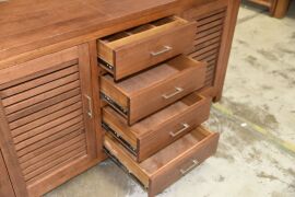4 Drawer/2 Door Timber Buffet - Dims 1690W x 500D x 910H mm - 4