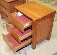 Pair of 3 Drawer Timber bedside tables - Dims 550W x 450D x 660H mm - 4