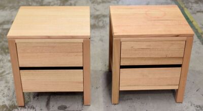 Pair of 2 Drawer Timber bedside tables - Dims 500W x 450D x 560H mm