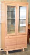 2 Door Timber Display Cabinet. Has 2 door storage at the bottom . Dimensions 1000W x 400D x 2010H mm. - 2