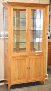 2 Door Timber Display Cabinet. Has 3 glass shelves, 2 Door storage below . Dimensions 1070W x 450D x 2000H mm. - 2