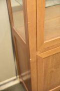 2 Door Timber Display Cabinet. Has 3 glass shelves, 2 Door storage below . Dimensions 1070W x 450D x 2000H mm. - 5