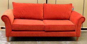 Red 3 Seater Fabric Sofa - Dimensions 2300W x 970D x 1000Hmm. - 4