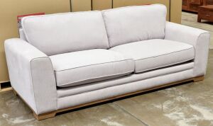 3 Seater Light Grey Fabric Sofa - Dimensions 2250W x 890D x 910Hmm. - 2