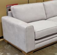 3 Seater Light Grey Fabric Sofa - Dimensions 2250W x 890D x 910Hmm. - 3