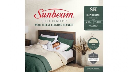 Sunbeam Sleep Perfect Wool Fleece Super King Electric Blanket BLW5681