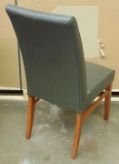 7 x Chocolate PU ( Leather look) Dining chairs with timber base and legs - Dims 450W x 500D x 1000H mm - 3
