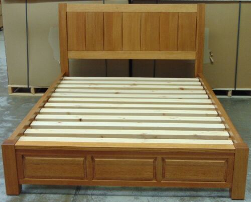 Timber Queen Size Bed with solid slat base - Dimensions 1650W x 2300 L mm