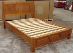 Timber Queen Size Bed with solid slat base - Dimensions 1650W x 2300 L mm - 2