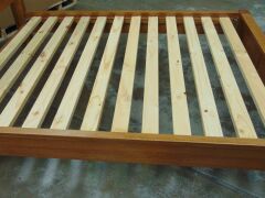 Timber Queen Size Bed with solid slat base - Dimensions 1650W x 2300 L mm - 3