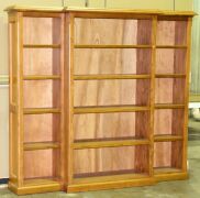 3 Piece Timber book case - Overall Dimensions 2300W x 430D x 2060H mm. -Item comes in 4 pieces. - 2