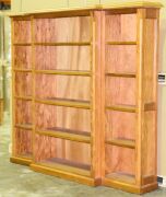 3 Piece Timber book case - Overall Dimensions 2300W x 430D x 2060H mm. -Item comes in 4 pieces. - 3